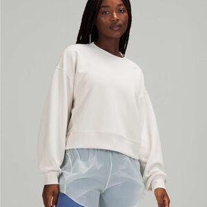 Lululemon Perfectly Oversized Cropped Crew *Softstreme White Opal